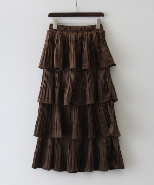 SpRay（スプレイ）の「ベロアプリーツティアードロングスカート（スカート・レディース・ブラウン/ブラック/アイボリー・FREE）」の9枚目の写真