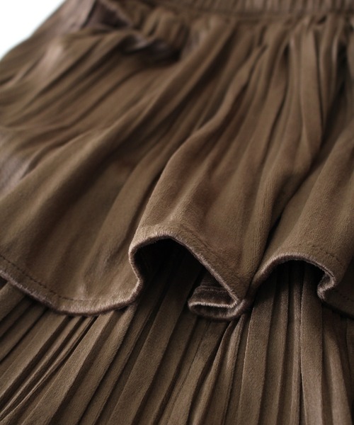 SpRay（スプレイ）の「ベロアプリーツティアードロングスカート（スカート・レディース・ブラウン/ブラック/アイボリー・FREE）」の10枚目の写真