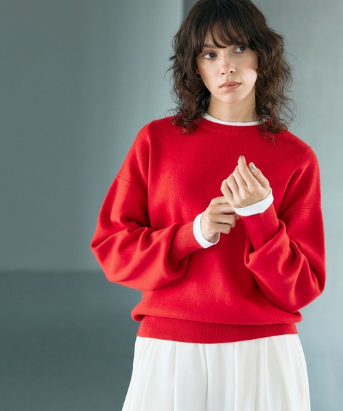 セール】コットンカシミヤニットプルオーバー（ニット/セーター