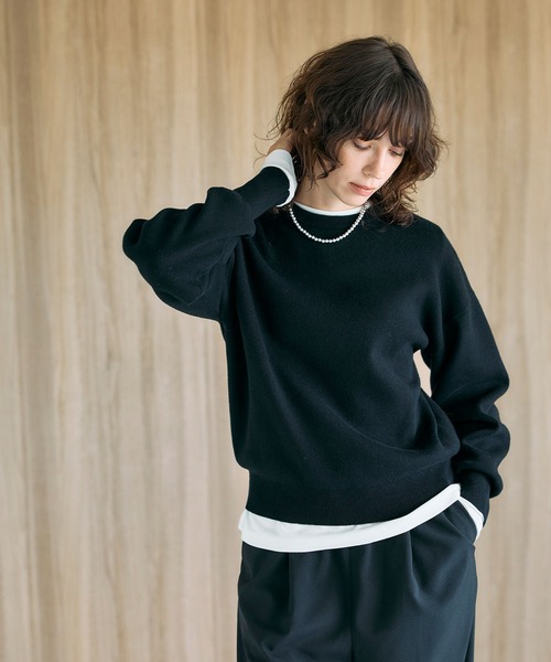 コットンカシミヤニットプルオーバー（ニット/セーター）｜N.O.R.C