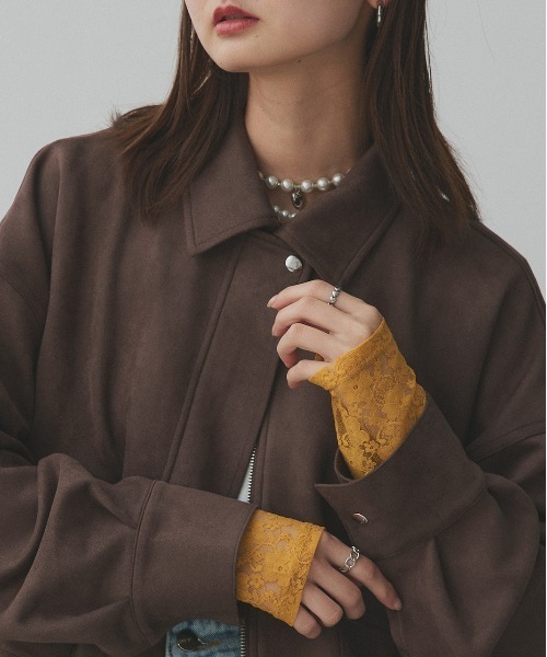 セール】ルーズ スエード クロップドブルゾン（ブルゾン）｜ad thie