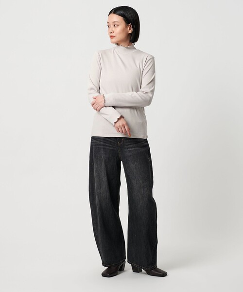 A DAY IN THE LIFE UNITED ARROWS(アデイインザライフユナイテッドアローズ)の「リブメロー ハイネックカットソー <A DAY IN THE LIFE>(Tシャツ/カットソー・レディース・オフホワイト/ナチュラル/ピンク/ブラック/モカ/その他1・FREE)」の9枚目の写真