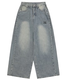 A'GEM/9 × .kom 『MUCENT/ムーセント』 PENTA SIDE PINTUCK DENIM PANTS UNISEX/サイドピンタックデニムパンツ