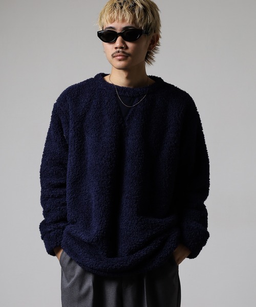 OMNES(オムネス)の「あったかふわシャギープルオーバー(スウェット・メンズ・チャコール/ネイビー・M/L)」の9枚目の写真