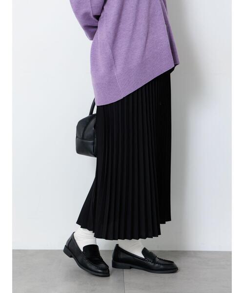 Lugnoncure（ルノンキュール）の「【選べる着丈】アソートプリーツスカート（スカート・レディース・ブラック/オフホワイト/ブラウン/ベージュ・ﾌﾘｰ(M)/ﾌﾘｰ(L)）」の3枚目の写真