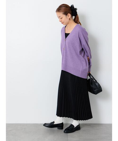 Lugnoncure（ルノンキュール）の「【選べる着丈】アソートプリーツスカート（スカート・レディース・ブラック/オフホワイト/ブラウン/ベージュ・ﾌﾘｰ(M)/ﾌﾘｰ(L)）」の12枚目の写真