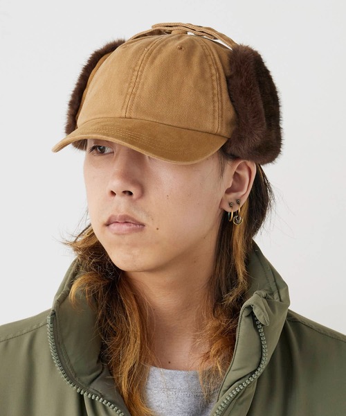 milsa（ミルサ）の「milsa/ミルサ ピグメント加工 イヤーフラップ 6パネルキャップ（キャップ・メンズ・グレー/ブラック/ブラウン/ベージュ・M/57.5cm）」の4枚目の写真