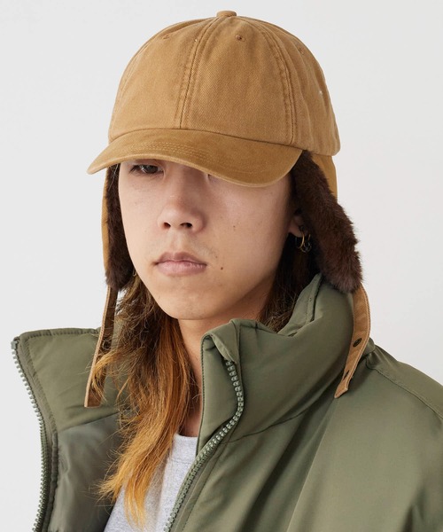 milsa（ミルサ）の「milsa/ミルサ ピグメント加工 イヤーフラップ 6パネルキャップ（キャップ・メンズ・グレー/ブラック/ブラウン/ベージュ・M/57.5cm）」の8枚目の写真