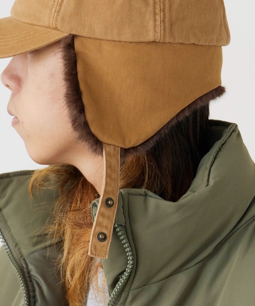 milsa（ミルサ）の「milsa/ミルサ ピグメント加工 イヤーフラップ 6パネルキャップ（キャップ・メンズ・グレー/ブラック/ブラウン/ベージュ・M/57.5cm）」の12枚目の写真