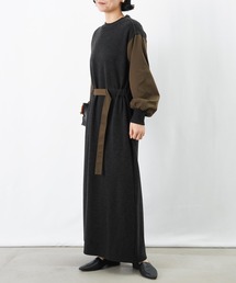 LUCA/LADY LUCK LUCA | LC/LLL ウール混異素材コンビワンピース(ワンピース)