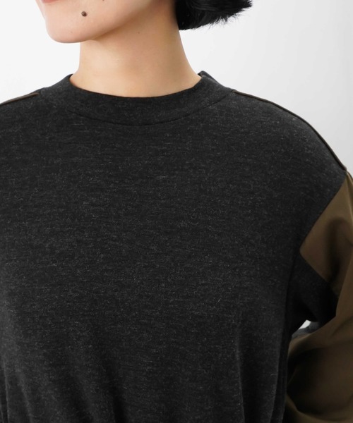 LUCA/LADY LUCK LUCA（ルカ/レディラックルカ）の「LC/LLL ウール混異素材コンビワンピース（ワンピース・レディース・ブラック/チャコールグレー・FREE）」の16枚目の写真