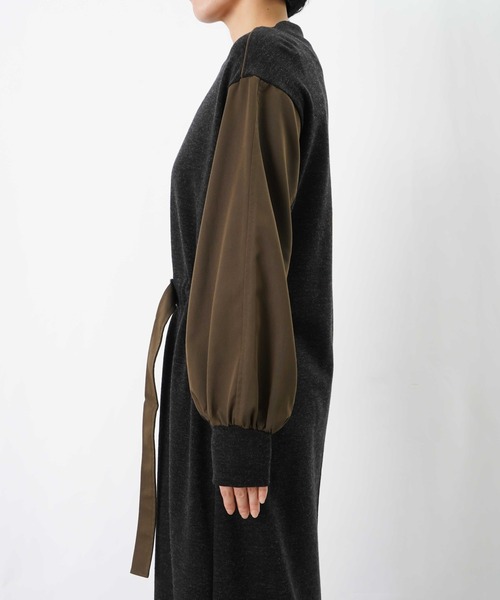 LUCA/LADY LUCK LUCA（ルカ/レディラックルカ）の「LC/LLL ウール混異素材コンビワンピース（ワンピース・レディース・ブラック/チャコールグレー・FREE）」の12枚目の写真