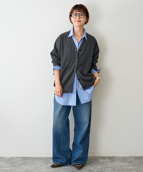 Spick & Span（スピックアンドスパン）の「《追加2》ダブルジャガードカーディガン（カーディガン/ボレロ・レディース・チャコールグレー/ブラック/ホワイト・FREE）」の19枚目の写真