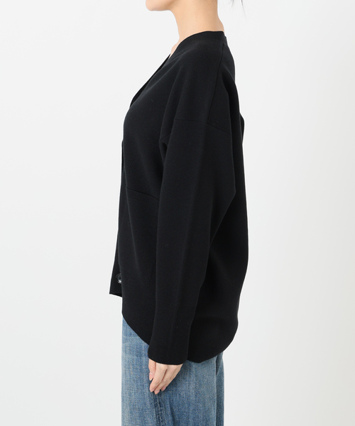 Spick & Span（スピックアンドスパン）の「《追加2》ダブルジャガードカーディガン（カーディガン/ボレロ・レディース・チャコールグレー/ブラック/ホワイト・FREE）」の5枚目の写真