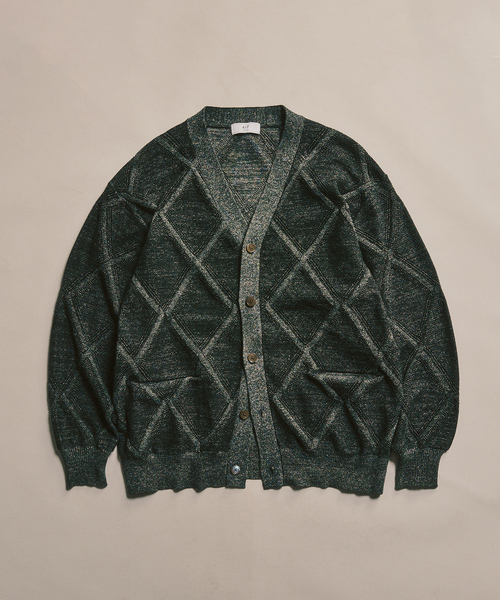 417 EDIFICE（フォーワンセブンエディフィス）の「メランジアイレットカーディガン（カーディガン/ボレロ・メンズ・ホワイト/チャコールグレー/ブラウン・MEDIUM/LARGE）」の8枚目の写真