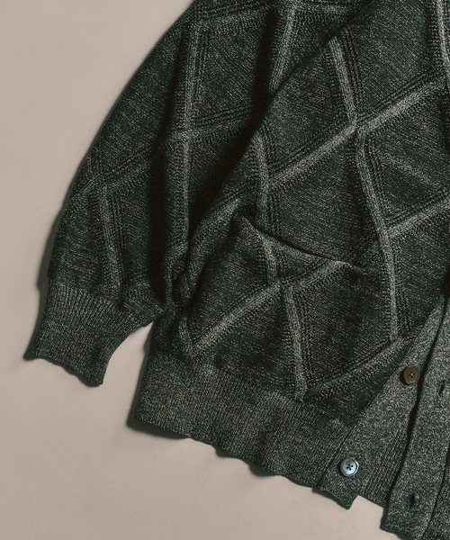 417 EDIFICE（フォーワンセブンエディフィス）の「メランジアイレットカーディガン（カーディガン/ボレロ・メンズ・ホワイト/チャコールグレー/ブラウン・MEDIUM/LARGE）」の10枚目の写真