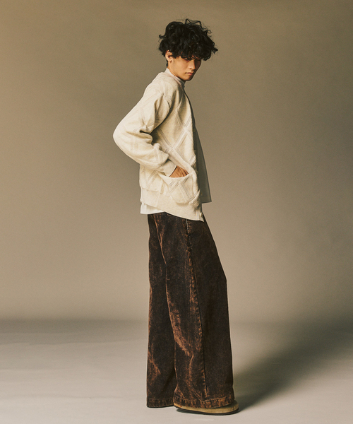 417 EDIFICE（フォーワンセブンエディフィス）の「メランジアイレットカーディガン（カーディガン/ボレロ・メンズ・ホワイト/チャコールグレー/ブラウン・MEDIUM/LARGE）」の17枚目の写真