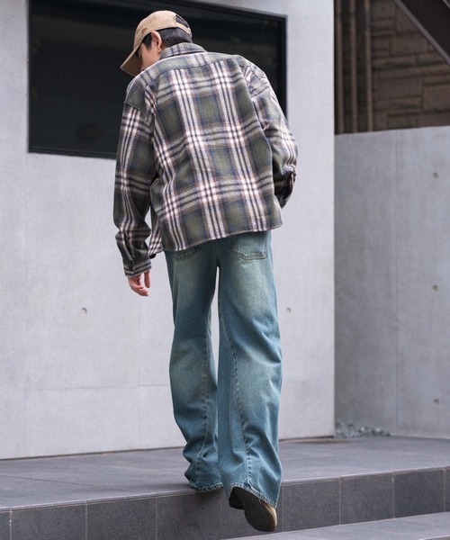 WEGO（ウィゴー）の「WEGO/ローライズカバーフィットフレアデニムパンツ（デニムパンツ・メンズ・ブラック系3/コバルトブルー・LARGE/MEDIUM/SMALL）」の22枚目の写真