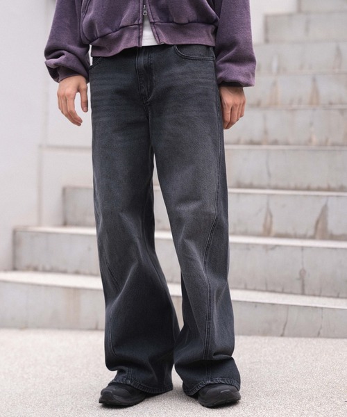 WEGO（ウィゴー）の「WEGO/ローライズカバーフィットフレアデニムパンツ（デニムパンツ・メンズ・ブラック系3/コバルトブルー・LARGE/MEDIUM/SMALL）」の5枚目の写真