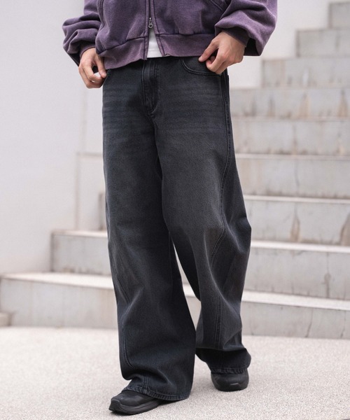 WEGO（ウィゴー）の「WEGO/ローライズカバーフィットフレアデニムパンツ（デニムパンツ・メンズ・ブラック系3/コバルトブルー・LARGE/MEDIUM/SMALL）」の6枚目の写真