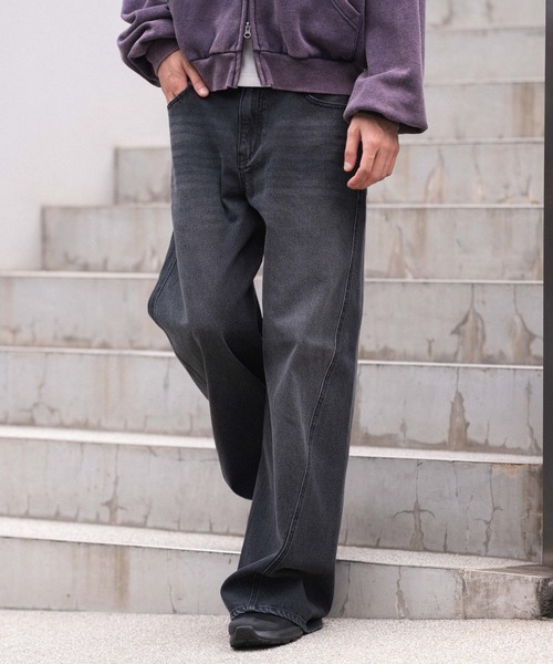 WEGO（ウィゴー）の「WEGO/ローライズカバーフィットフレアデニムパンツ（デニムパンツ・メンズ・ブラック系3/コバルトブルー・LARGE/MEDIUM/SMALL）」の10枚目の写真