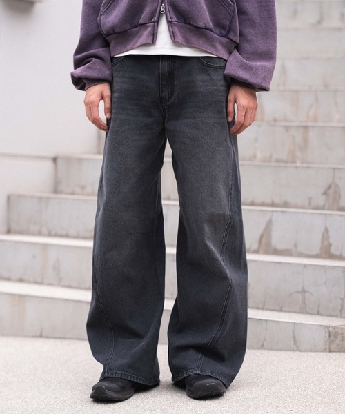 WEGO（ウィゴー）の「WEGO/ローライズカバーフィットフレアデニムパンツ（デニムパンツ・メンズ・ブラック系3/コバルトブルー・LARGE/MEDIUM/SMALL）」の11枚目の写真