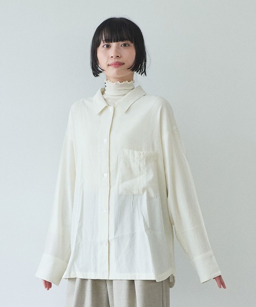 yuni(ユニ )の「△washable super120/W highneck プルオーバー(Tシャツ/カットソー・レディース・ブラック/ホワイト・FREE)」の12枚目の写真