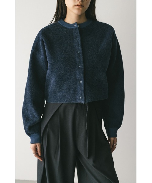 セール】リバーシブルベロアニットカーデ（カーディガン/ボレロ