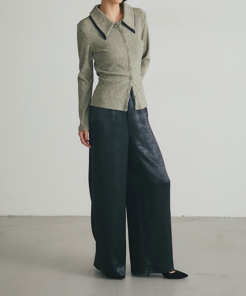 ARVELLIA（アルベリア）の「SATIN FLUID PANTS（その他パンツ・レディース・ブラック/ブラウン・M）」の13枚目の写真
