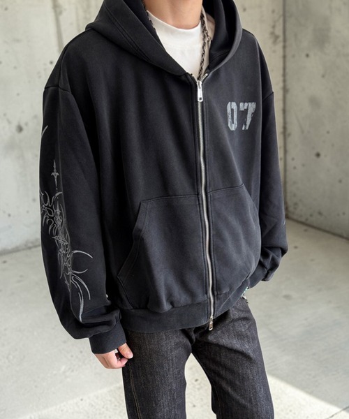 mushwear(マッシュウェア)の「07グラフィックジップパーカー(パーカー・メンズ・ブラック・MEDIUM/LARGE/X-LARGE)」の15枚目の写真