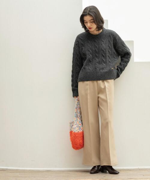 OPAQUE.CLIP(オペークドットクリップ)の「イージーフレアパンツ【洗濯機OK】(その他パンツ・レディース・ブラック/チャコールグレー/ベージュ・40/38/36/42)」の15枚目の写真