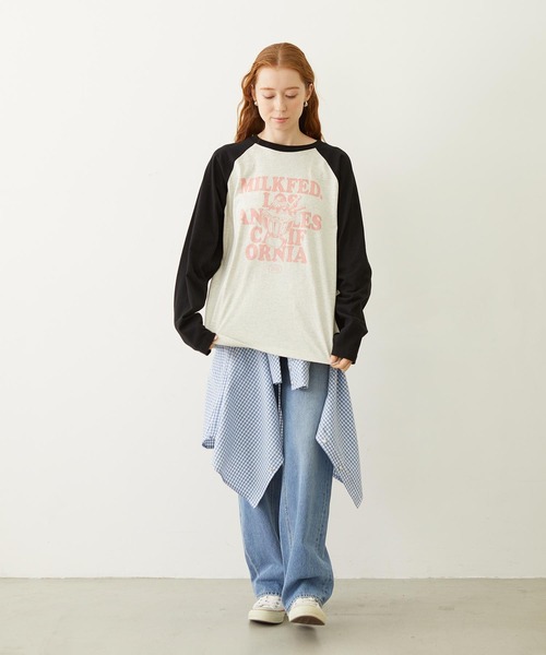 MILKFED.（ミルクフェド）の「PARFAIT LOGO B/B TEE（Tシャツ/カットソー・レディース・オフホワイト/オートミール/ホワイト・L/M）」の7枚目の写真