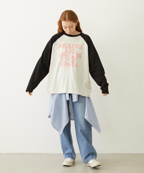 MILKFED.（ミルクフェド）の「PARFAIT LOGO B/B TEE（Tシャツ/カットソー・レディース・オフホワイト/オートミール/ホワイト・L/M）」の8枚目の写真