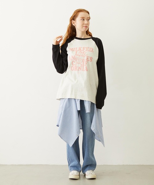 MILKFED.（ミルクフェド）の「PARFAIT LOGO B/B TEE（Tシャツ/カットソー・レディース・オフホワイト/オートミール/ホワイト・L/M）」の9枚目の写真