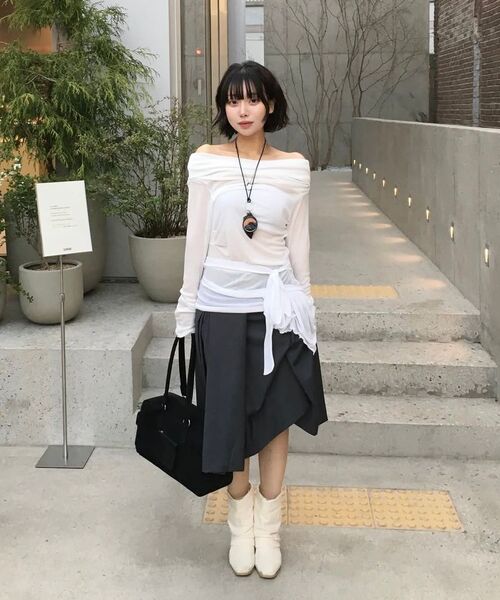 FLAREUP(フレアアップ)の「フェイフリルロングスリーブ(FL-160_ホワイト)(Tシャツ/カットソー・レディース・ホワイト・OS)」の21枚目の写真