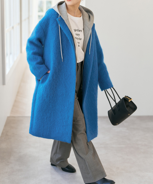 Spick & Span（スピックアンドスパン）の「シャギーコクーンコート（その他アウター・レディース・ブルー系その他/ライトグレー・36/38）」の2枚目の写真