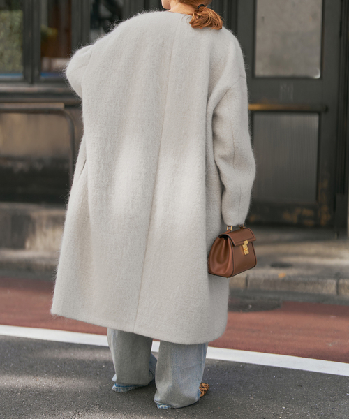 Spick & Span（スピックアンドスパン）の「シャギーコクーンコート（その他アウター・レディース・ブルー系その他/ライトグレー・36/38）」の8枚目の写真