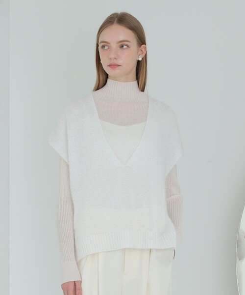 ラメシャギーVネックジレ（ニット/セーター）｜ANAYI（アナイ）の