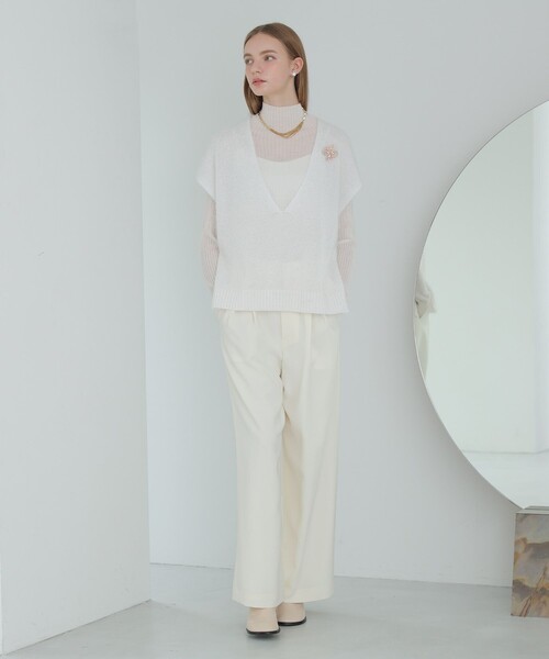 ラメシャギーVネックジレ（ニット/セーター）｜ANAYI（アナイ）の