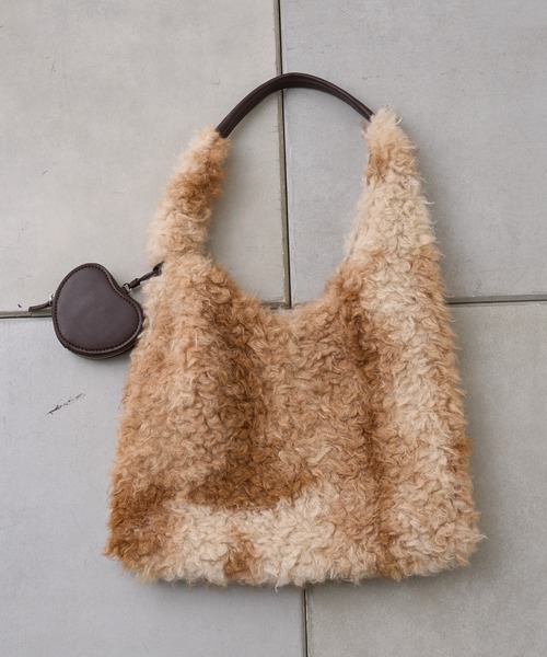 CIAOPANIC TYPY(チャオパニックティピー)の「ポーチチャーム付きミックスボアBAG(トートバッグ・レディース・ベージュ/チャコールグレー・ONE SIZE)」の19枚目の写真
