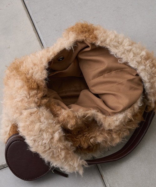 CIAOPANIC TYPY(チャオパニックティピー)の「ポーチチャーム付きミックスボアBAG(トートバッグ・レディース・ベージュ/チャコールグレー・ONE SIZE)」の10枚目の写真