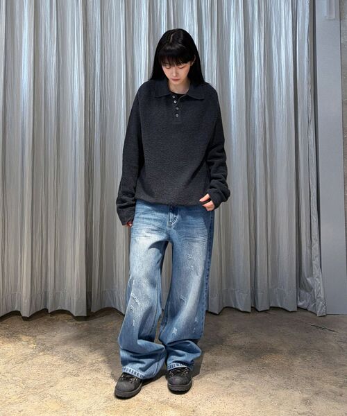 INSILENCE（インサイロンス）の「ベビーアルパカブークルカラー ニット CHARCOAL（ニット/セーター・レディース・その他・SMALL/MEDIUM/LARGE）」の9枚目の写真