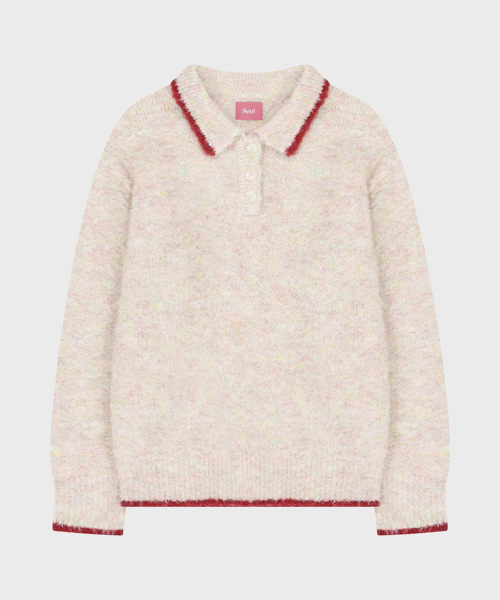 SINOON(シヌーン)の「Mixed Boucle Collar Knit (Candy)(ニット/セーター・レディース・アイボリー・FREE)」の4枚目の写真
