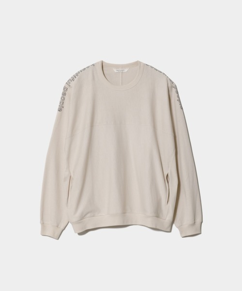 beautiful people（ビューティフルピープル）の「suvin compact jersey no shoulder long T（Tシャツ/カットソー・レディース・ネイビー/アイボリー・38/40）」の2枚目の写真