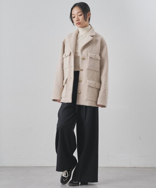 Whim Gazette（ウィムガゼット）の「シャギーサファリジャケット（その他アウター・レディース・オフホワイト/ベージュ・FREE）」の21枚目の写真