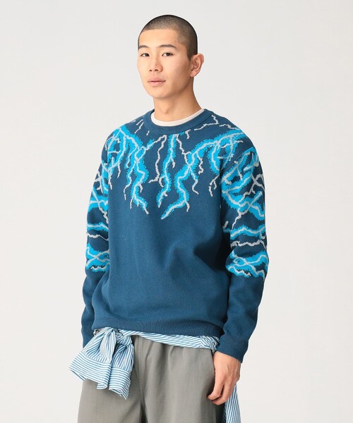 BEAMS（ビームス）の「12ゲージ サンダー クルーネック ニット（ニット/セーター・メンズ・ネイビー/ブラック・L/M/S/XL）」の2枚目の写真