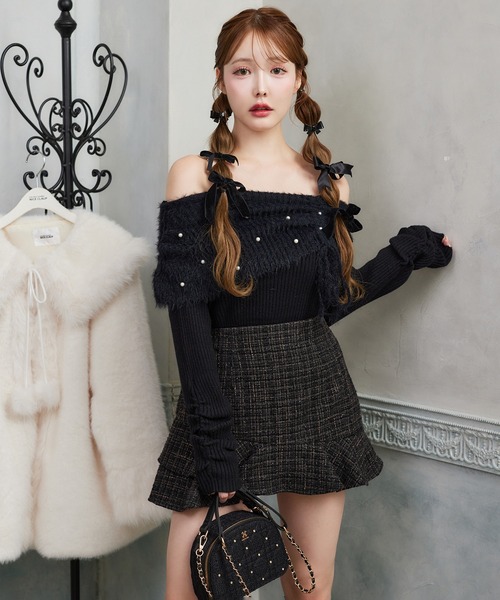 one after another NICE CLAUP（ワンアフターアナザーナイスクラップ）の「【ＨolidayCollection】イレヘムミニスカート（スカート・レディース・ホワイト系その他/グレー×ホワイト/ブラウン系その他/ブラック系その他・SMALL/MEDIUM）」の17枚目の写真