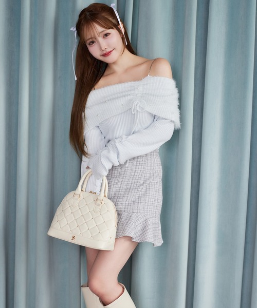 one after another NICE CLAUP（ワンアフターアナザーナイスクラップ）の「【ＨolidayCollection】イレヘムミニスカート（スカート・レディース・ホワイト系その他/グレー×ホワイト/ブラウン系その他/ブラック系その他・SMALL/MEDIUM）」の22枚目の写真