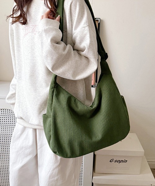 Miniministore（ミニミニストア）の「ショルダーバッグ A4 コーデュロイ（ショルダーバッグ・レディース・ブラック/アイボリー/カーキ/マスタード/グレー・FREE）」の20枚目の写真