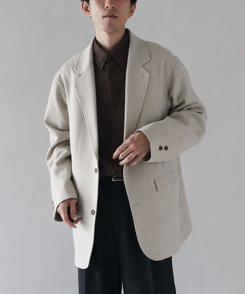 CRAFT STANDARD BOUTIQUE（クラフトスタンダードブティック）の「ウールライクポリツイルジャケット（テーラードジャケット・メンズ・ベージュ/ブラウン/ブラック/グレー・S/M/L）」の4枚目の写真
